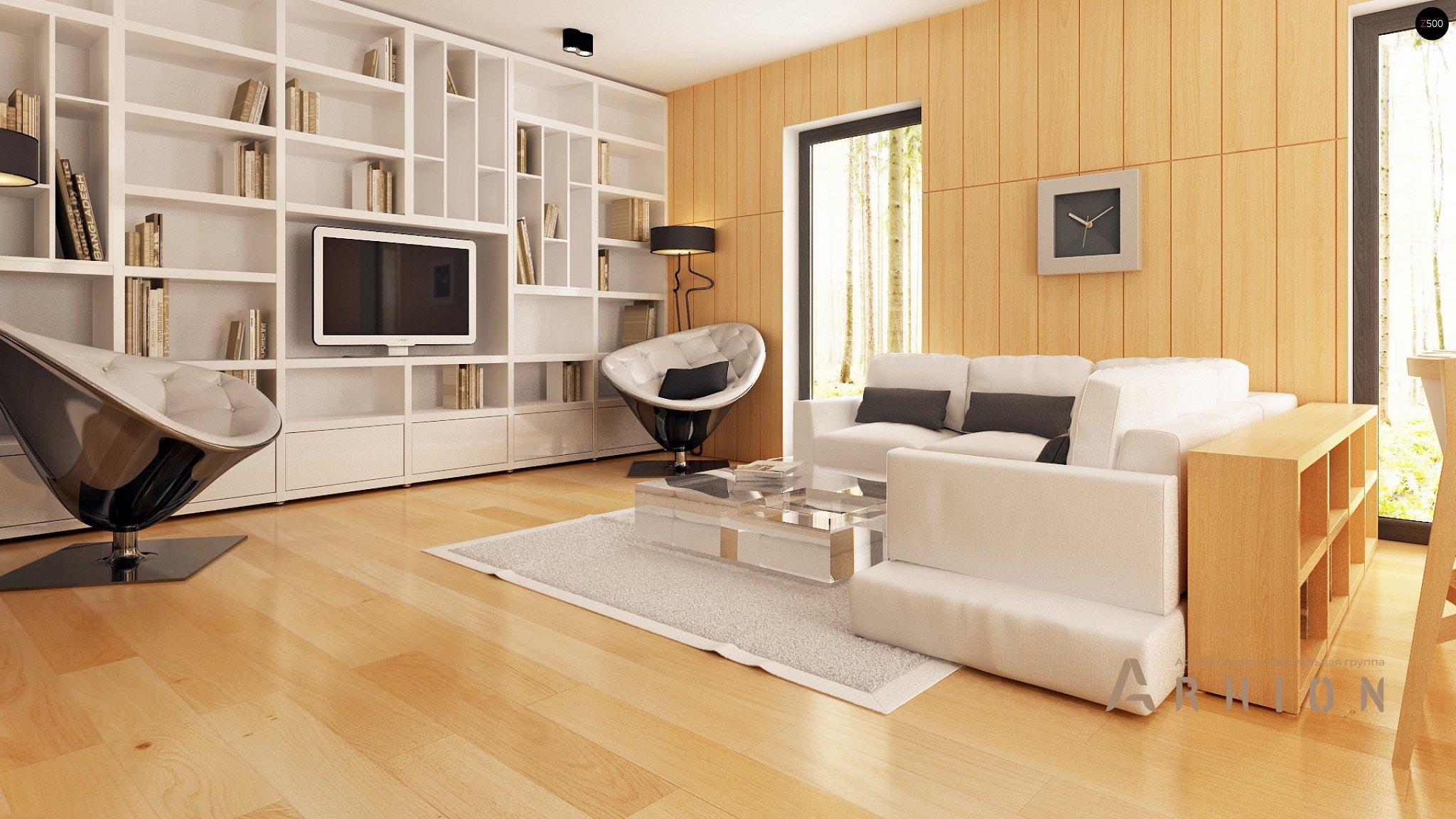 3. Проект одноэтажного дома в современном стиле с двускатной кровлей, Zx60 BG, площадью - 156 кв c мансардой, терассой, балконом